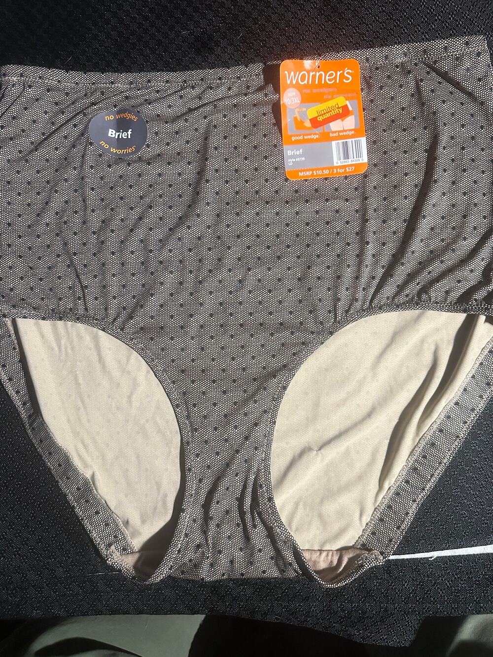 WARNERS High Waist Comfort Microfiber patterned Brief ~3XL/10 ~NWT